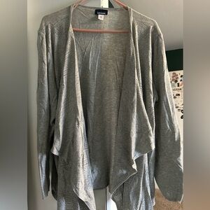 Basic Editions Light Gray Open Cardigan